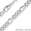 6,5mm Armband Figarokette Silberarmband Armschmuck aus 925 Silber 21cm
