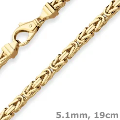 5,1mm Armband Königskette Armschmuck aus 585 Gold Gelbgold 19cm