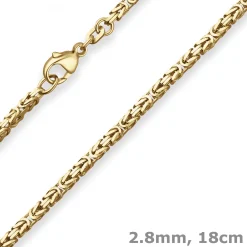 2,8mm Armband Königskette Goldarmband Armschmuck aus 585 Gold Gelbgold 18cm