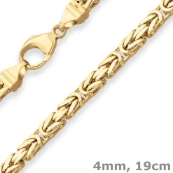 4mm Armband Königskette Goldarmband Armschmuck aus 333 Gold Gelbgold 19cm
