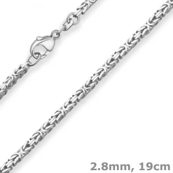 2,8mm Armband Königskette Silberarmband Armschmuck aus 925 Silber 19cm