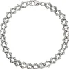 7,3mm Armband Krebskette aus 925 Silber rhodiniert Armschmuck, 21cm