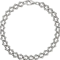 7,3mm Armband Krebskette aus 925 Silber rhodiniert Armschmuck, 21cm