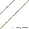 2,2mm Armband Kugelarmband aus 750 Gold gelb/rot/weiß tricolor diamantiert 18cm