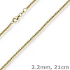 2,2mm Armband Kugelkette aus 585 Gold Gelbgold glatt poliert 21cm