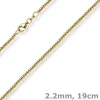 2,2mm Armband Kugelkette aus 585 Gold Gelbgold glatt poliert 19cm