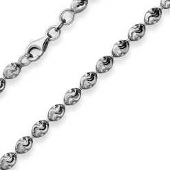 3,9mm Armband Kugelkette Silberarmband Armschmuck aus 925 Silber rhodiniert 19cm