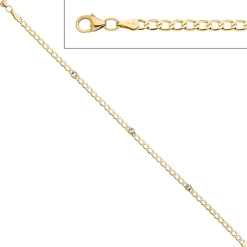 3,6mm Armband mit Blautopas hellblau blau 333 Gold Gelbgold Goldarmband 19cm