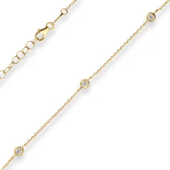 1,2mm Armband mit Zirkonia Ankerkette diamantiert aus 375 Gold Gelbgold 16cm