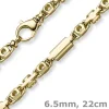 6,5mm Armband Monte Carlo Armkette aus 585 Gold Gelbgold massiv 22cm