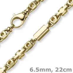 6,5mm Armband Monte Carlo Armkette aus 585 Gold Gelbgold massiv 22cm
