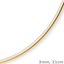 3mm Armband Omegareif Armschmuck flach 585 Gold Gelbgold, 21cm