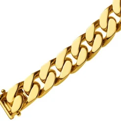 10mm Armband Panzerarmband 750 Gold Gelbgold massiv 4-seitig diamantiert 22cm