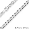 4,7mm Armband Panzerkette Armschmuck aus 925 Silber rhodiniert 19cm
