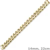 14mm Armband Panzerkette Armschmuck 585 Gold Gelbgold diamantiert 22cm