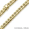 12,5mm Armband Panzerkette aus 585 Gold Gelbgold hohl mit Kastenschloss 19cm