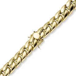 12,5mm Armband Panzerkette aus 585 Gold Gelbgold hohl mit Kastenschloss 19cm