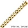 10mm Armband Panzerkette aus 585 Gold Gelbgold massiv 4-seitig diamantiert 19cm