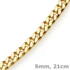 5mm Armband Panzerkette diamantiert, 750 Gold Gelbgold massiv, 21cm