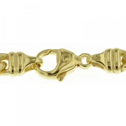 5mm Armband Panzerkette diamantiert, 750 Gold Gelbgold massiv, 21cm