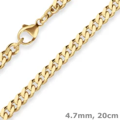 4,7mm Armband Panzerkette Goldarmband Armschmuck aus 585 Gold Gelbgold 20cm