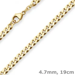 4,7mm Armband Panzerkette Goldarmband Armschmuck aus 585 Gold Gelbgold 19cm