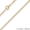 1,7mm Armband Panzerkette Goldarmband Armschmuck aus 585 Gold Gelbgold 18cm