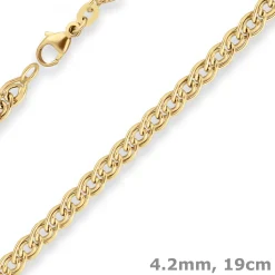 4,2mm Armband Panzerkette Goldarmband Armschmuck aus 585 Gold Gelbgold 19cm