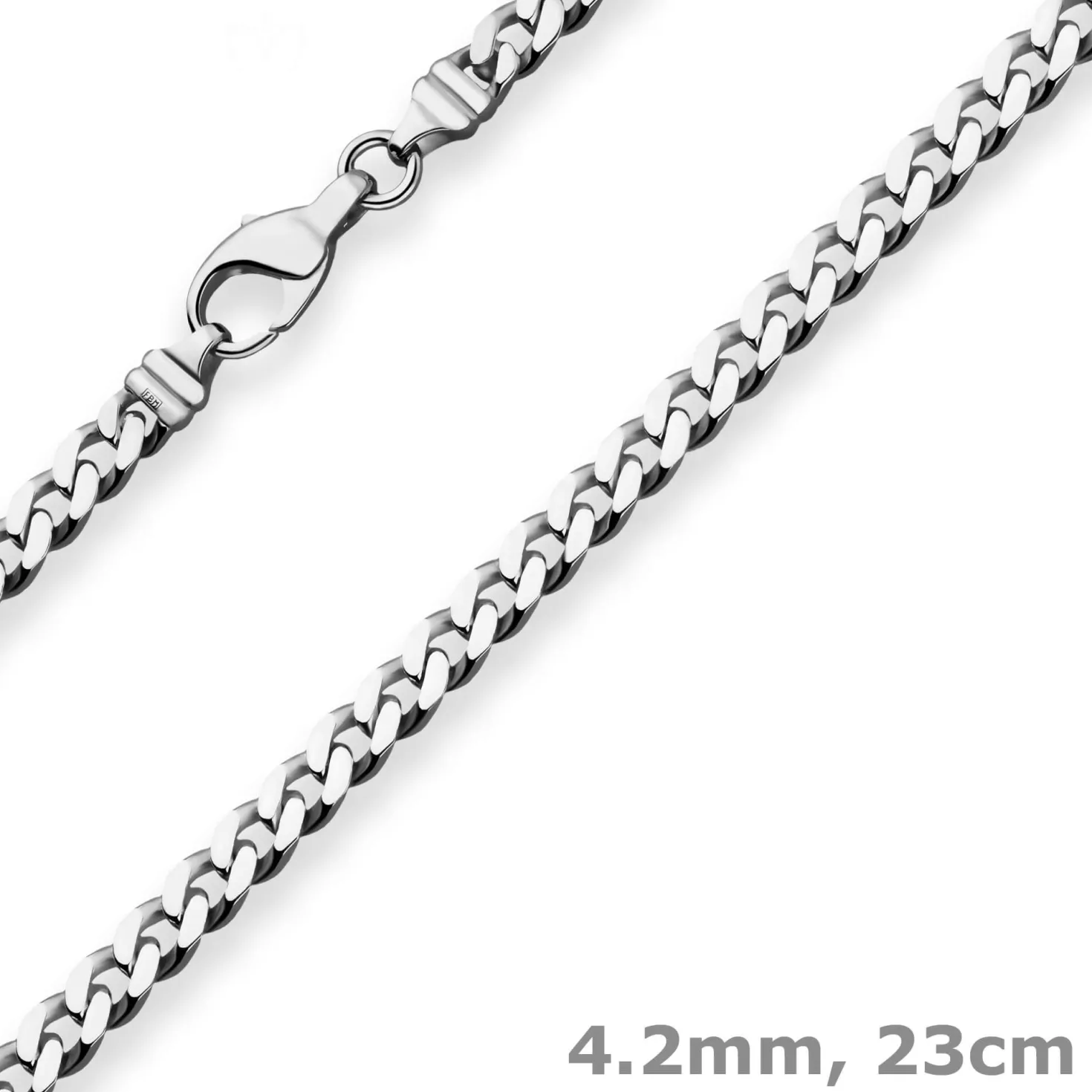 4,2mm Armband Panzerkette Goldarmband Armschmuck aus 585 Gold Weißgold 23cm