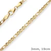 3mm Armband Panzerkette hohl Armschmuck aus 585 Gold Gelbgold 19cm