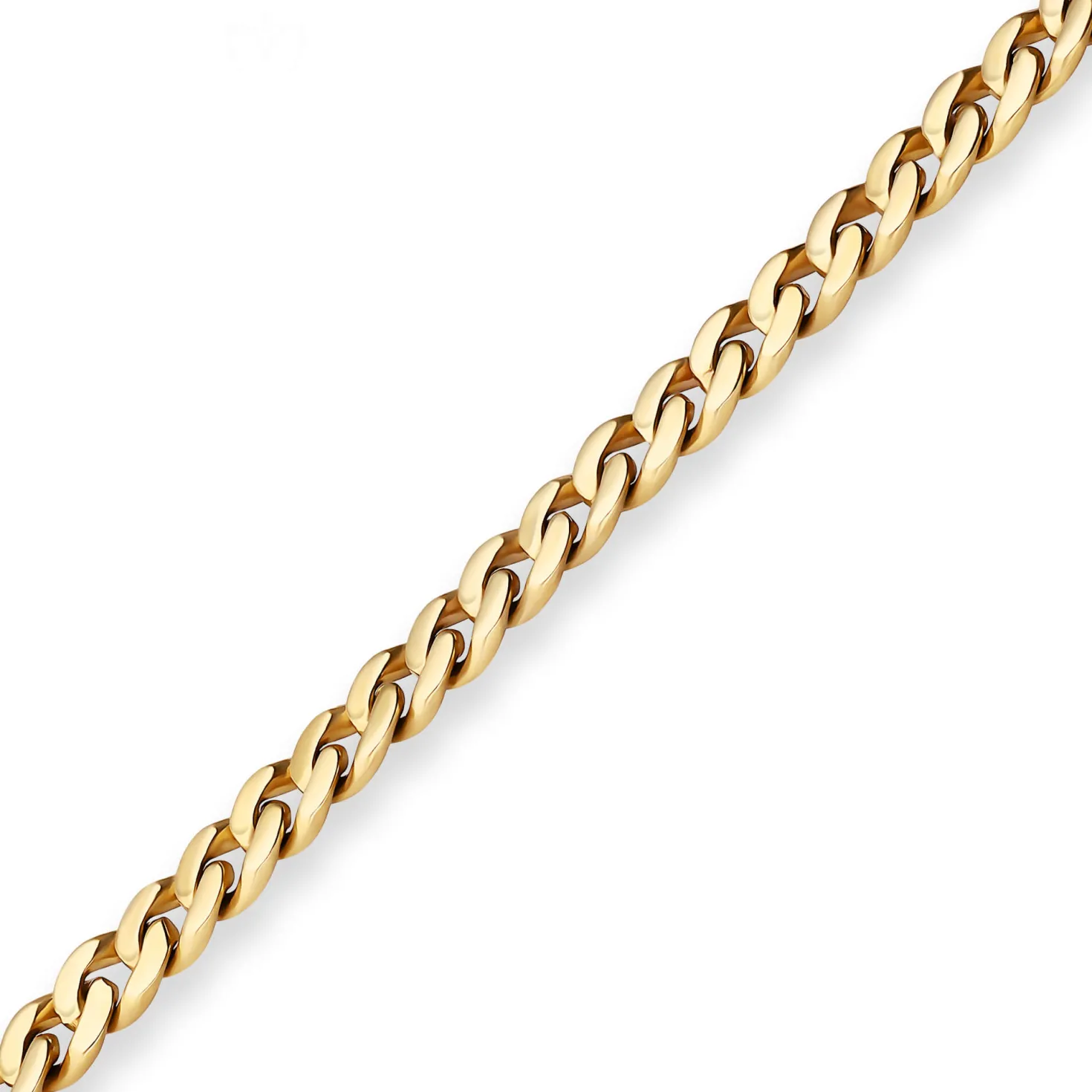 6,8mm Armband Panzerkette oval diamantiert Armschmuck aus 585 Gold Gelbgold 19cm