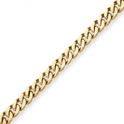 6,8mm Armband Panzerkette oval diamantiert Armschmuck aus 585 Gold Gelbgold 21cm