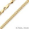 4,7mm Armband Panzerkette oval diamantiert Armschmuck aus 585 Gold Gelbgold 21cm