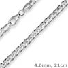 4,6mm Armband Panzerkette oval diamantiert aus 925 Silber rhodiniert 21cm