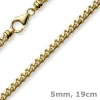 5mm Armband Panzerkette oval diamantiert massiv, 750 Gold Gelbgold, 19cm