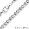 5,4mm Armband Panzerkette rund Silberarmband Armschmuck aus 925 Silber 19cm