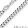 6,9mm Armband Panzerkette rund Silberarmband Armschmuck aus 925 Silber 21cm