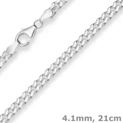 4,1mm Armband Panzerkette Silberarmband Armschmuck aus 925 Silber 21cm