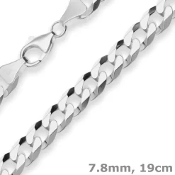 7,8mm Armband Panzerkette Silberarmband Armschmuck aus 925 Silber 19cm