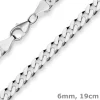 6mm Armband Panzerkette Silberarmband Armschmuck aus 925 Silber rhodiniert 19cm