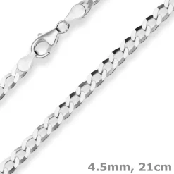 4,5mm Armband Panzerkette Silberarmband Armschmuck aus 925 Silber 21cm