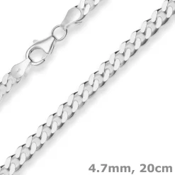 4,7mm Armband Panzerkette Silberarmband Armschmuck aus 925 Silber 20cm