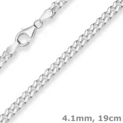 4,1mm Armband Panzerkette Silberarmband Armschmuck aus 925 Silber 19cm