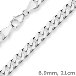 6,9mm Armband Panzerkette Silberarmband Armschmuck aus 925 Silber 21cm