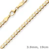 3,9mm Armband Panzerkette weit Goldarmband Armschmuck aus 585 Gold Gelbgold 19cm