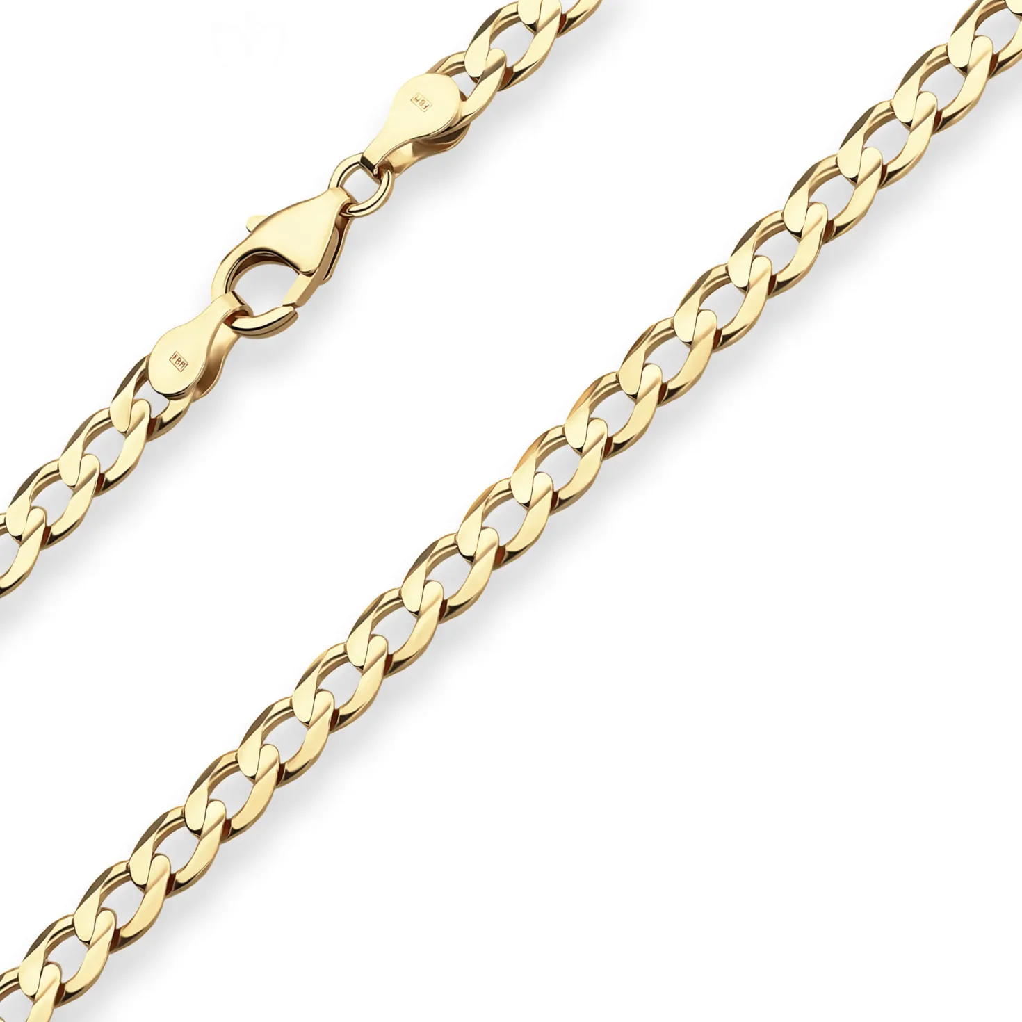 5,5mm Armband Panzerkette weit Goldarmband Armschmuck aus 585 Gold Gelbgold 19cm