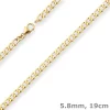 5,8mm Armband Panzerkette weit Goldarmband Armschmuck aus 333 Gold Gelbgold 19cm