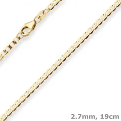 2,6mm Armband Panzerkette weit Goldarmband Armschmuck aus 585 Gold Gelbgold 19cm