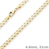 4,6mm Armband Panzerkette weit Goldarmband Armschmuck aus 585 Gold Gelbgold 21cm