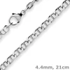 4,4mm Armband Panzerstegkette Armschmuck aus 925 Silber rhodiniert 21cm